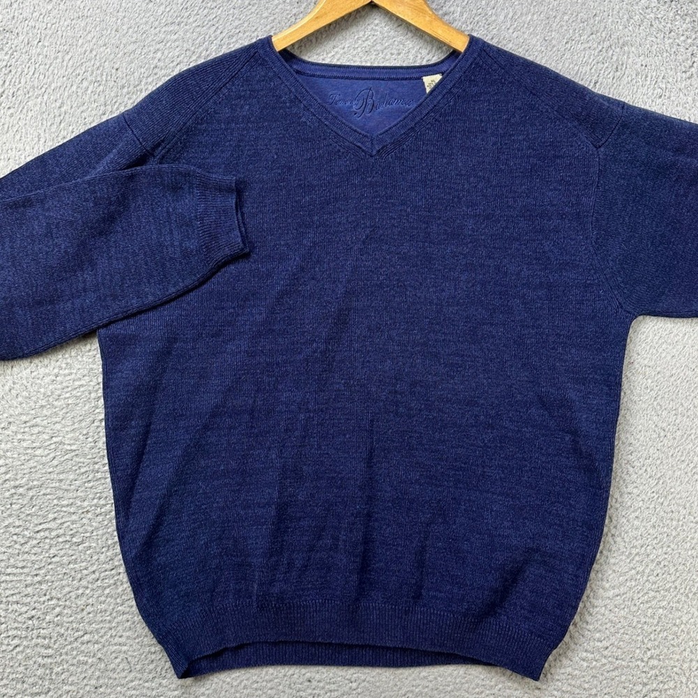Tommy Bahama Mens XL Sweater V-Neck Navy Blue Silk Blend Pullover Authentic EUC - Picture 1 of 8
